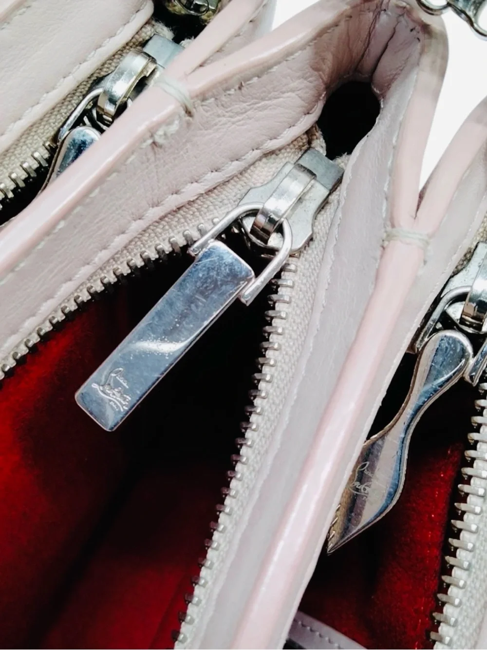 Christian Louboutin Studded Small Triloubi Chain Shoulder Bag iBallerina Pink